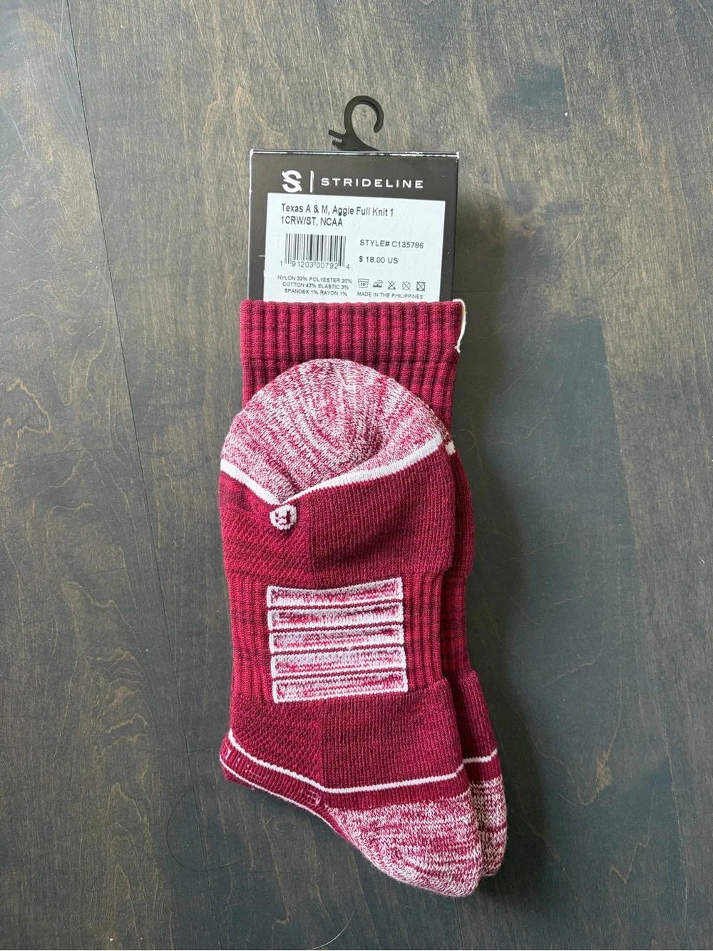 NWT Texas A&M Maroon Crew Socks